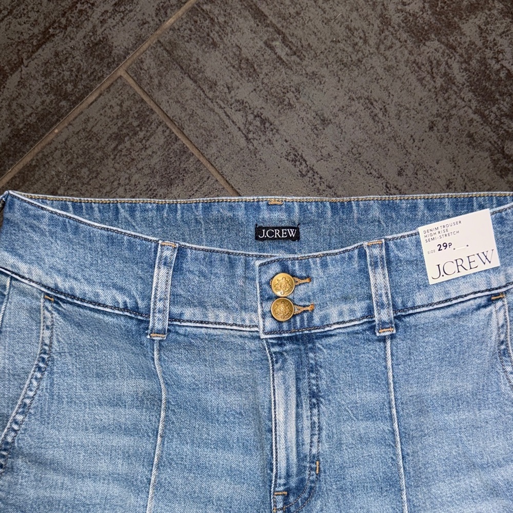 J. Crew Women’s Trouser Petite Light Blue Wide-Leg Jeans NWT Sold out online! - Picture 5 of 10